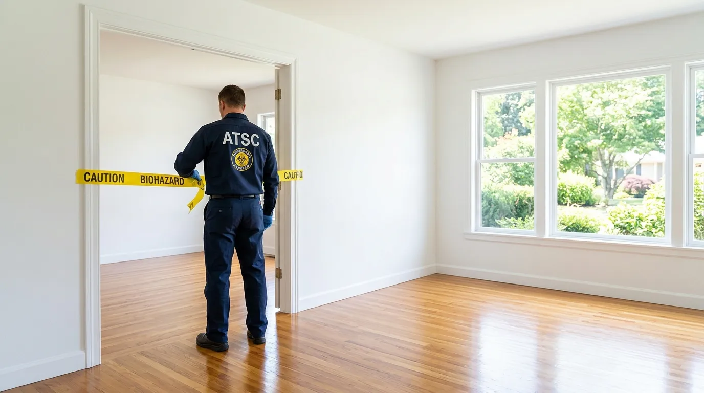 Certified biohazard cleanup crew performing Decomposition Cleanup in State College